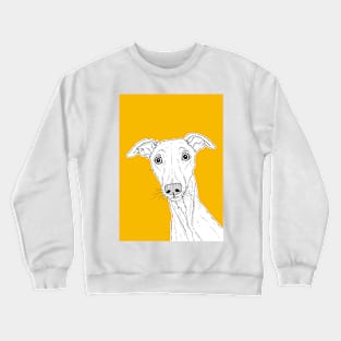 Whippet Dog Portrait ( yellow background ) Crewneck Sweatshirt